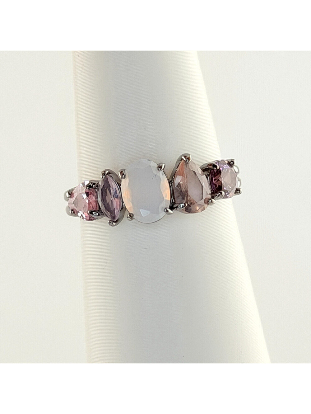 Bomb Party Sz 10 "Strike A Pose" Moonstone Morganite Hematite RBP8198 RETRO